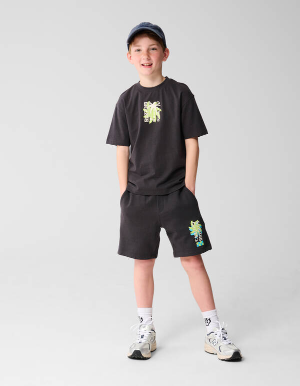 Surfing Artwork T-shirt Donkergrijs SHOEBY BOYS