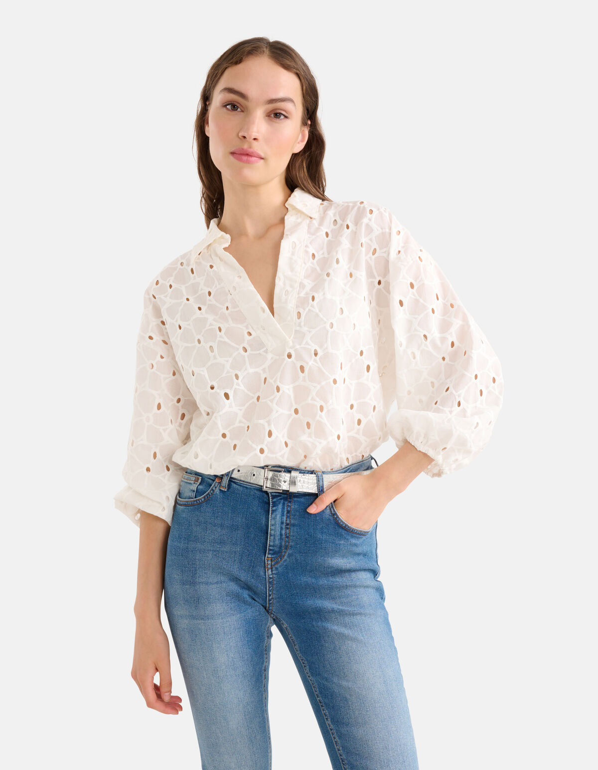 Metallic Croco Riem Zilver SHOEBY ACCESSOIRES