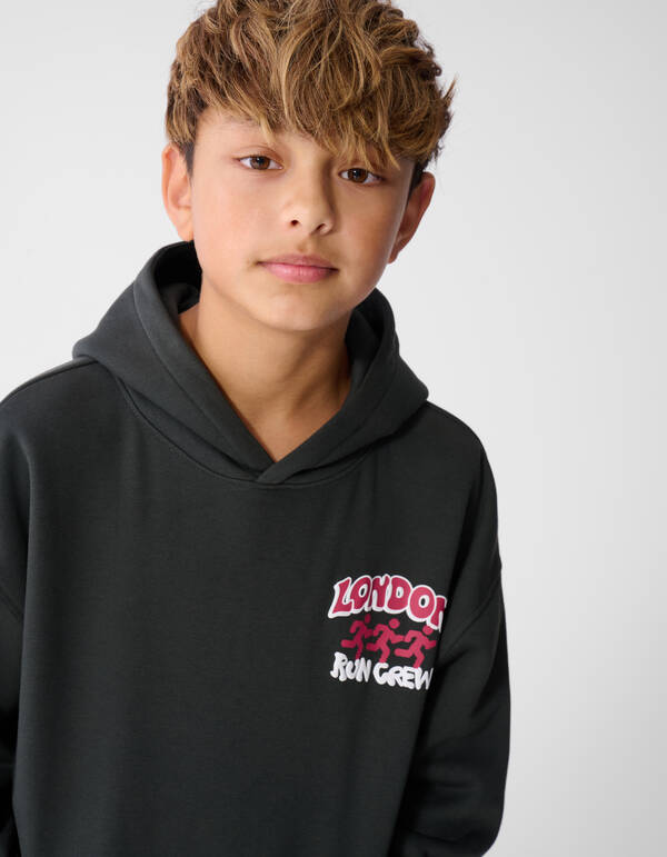 Oversized Run Hoodie Donkergrijs SHOEBY BOYS