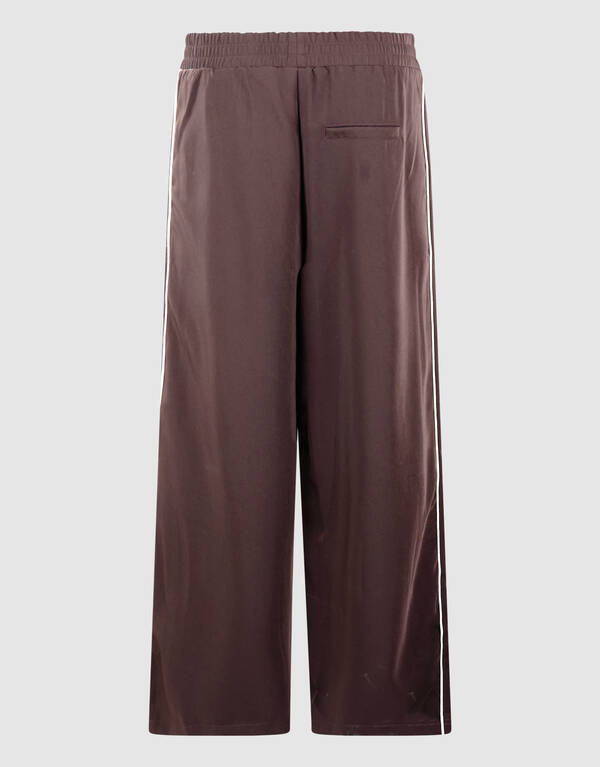 Sporty Piping Wide Leg Fit Broek Donkerbruin SHOEBY WOMEN