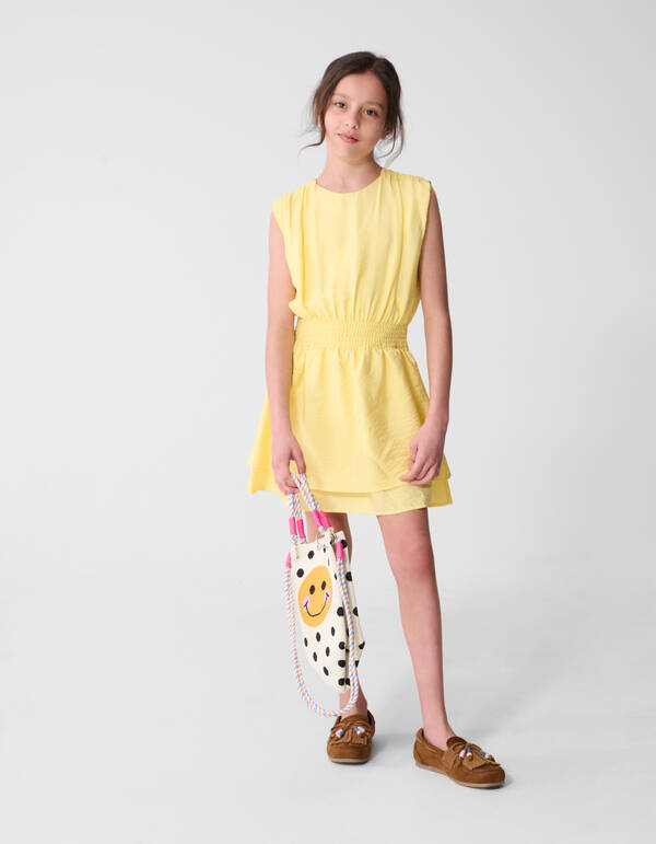 Smock Mini Jurk Lichtgeel SHOEBY GIRLS