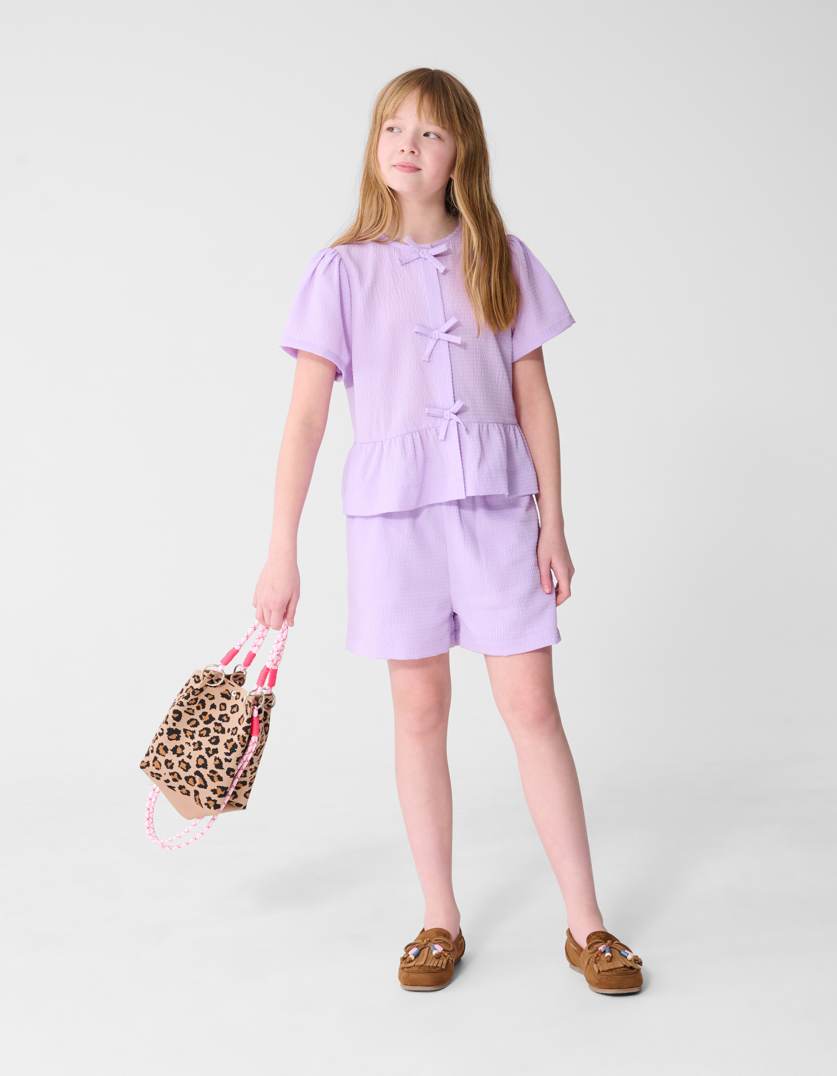 Strik Stripe Blouse Lichtpaars SHOEBY GIRLS