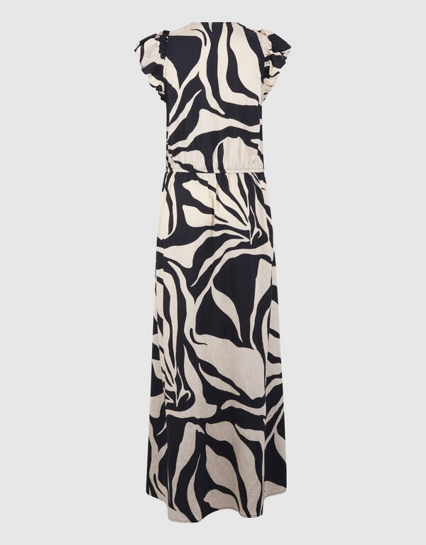 Printed Maxi Jurk Zwart SHOEBY WOMEN