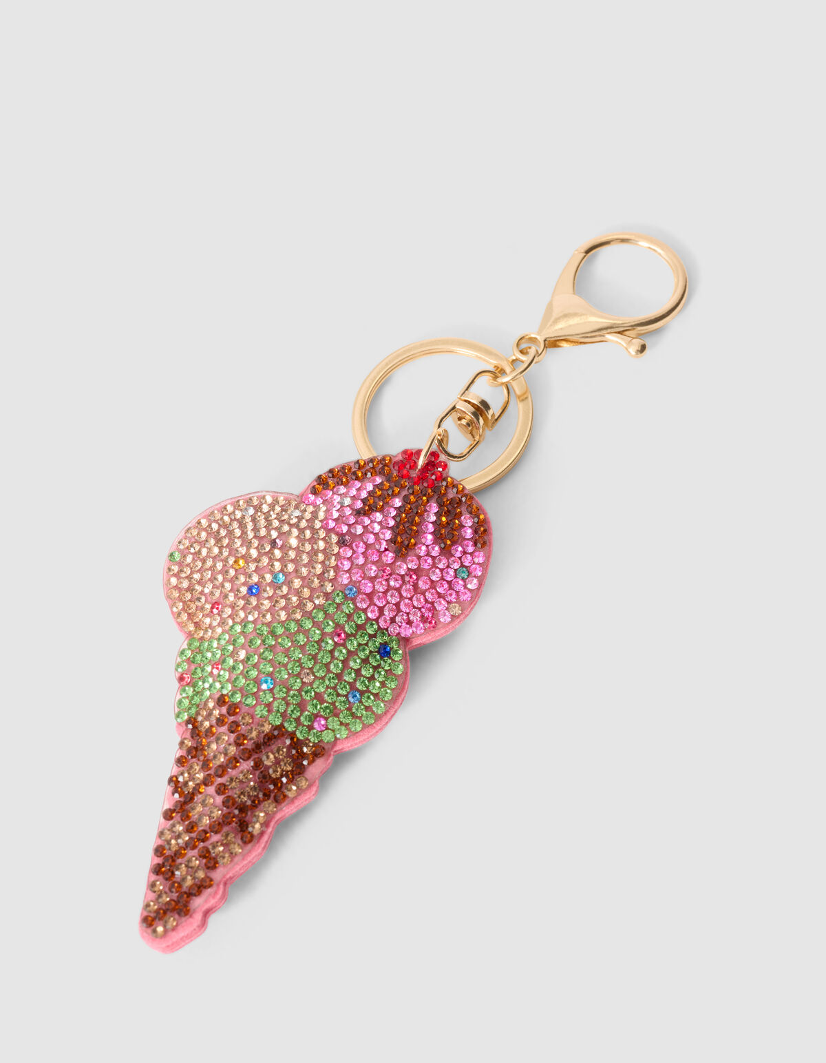 Icecream Strass Sleutelhanger Bruin SHOEBY ACCESSOIRES