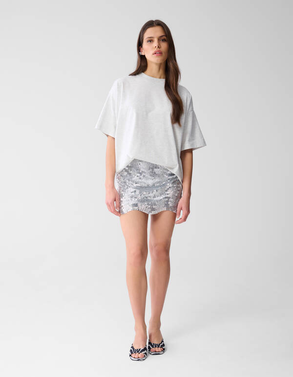Metallic Mini Rok Zilver SHOEBY WOMEN