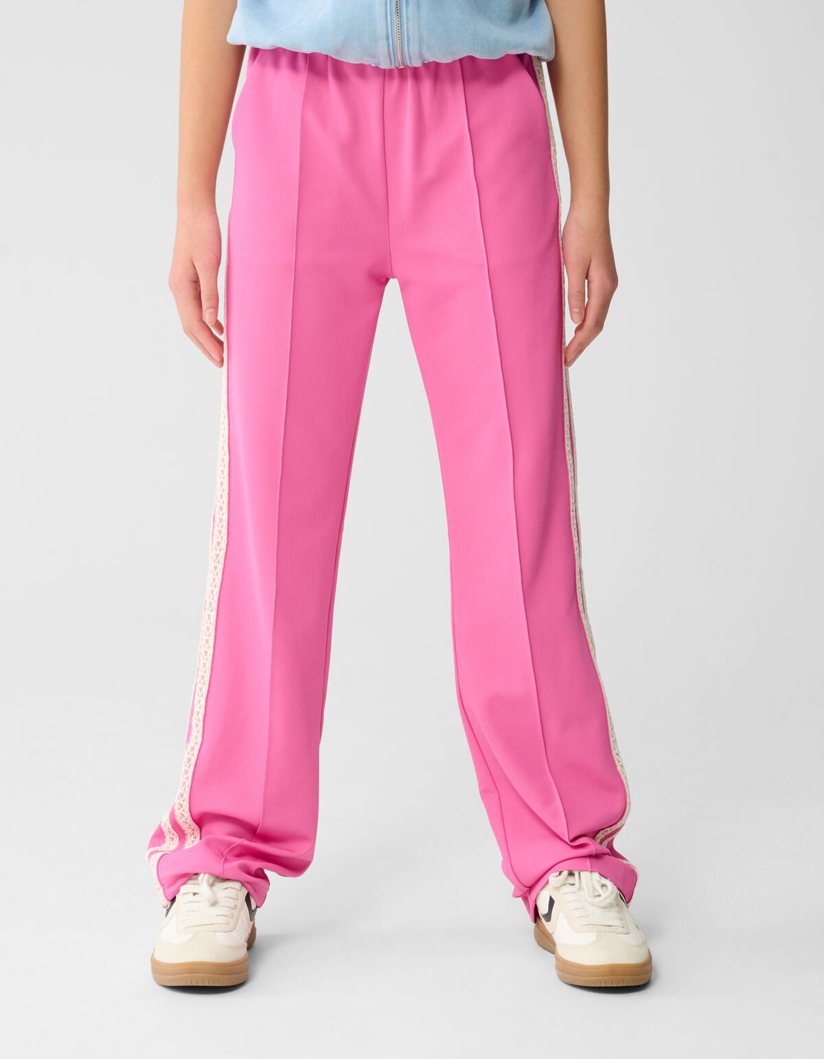 Sporty Wide Leg Broek Roze SHOEBY GIRLS