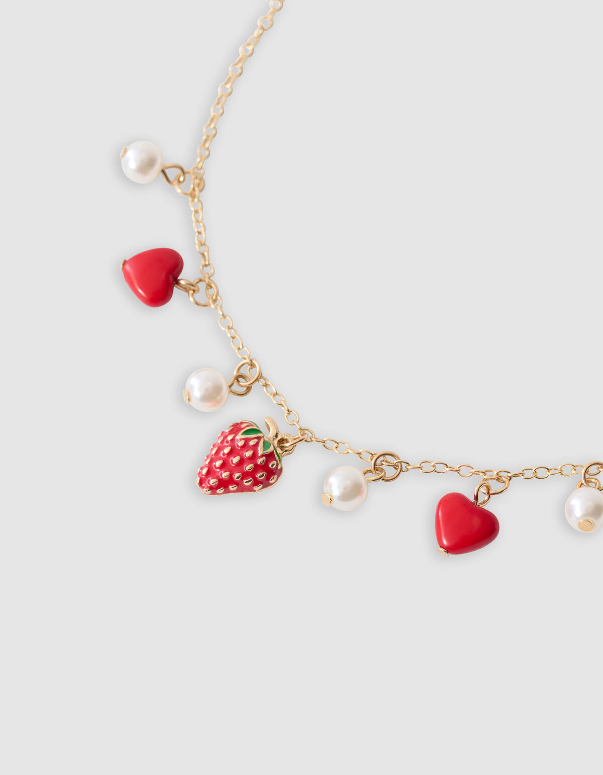 Strawberry Charm Ketting Goud SHOEBY ACCESSOIRES