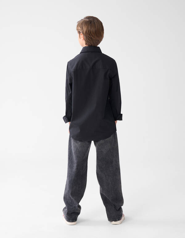 Basis Overhemd Zwart SHOEBY BOYS