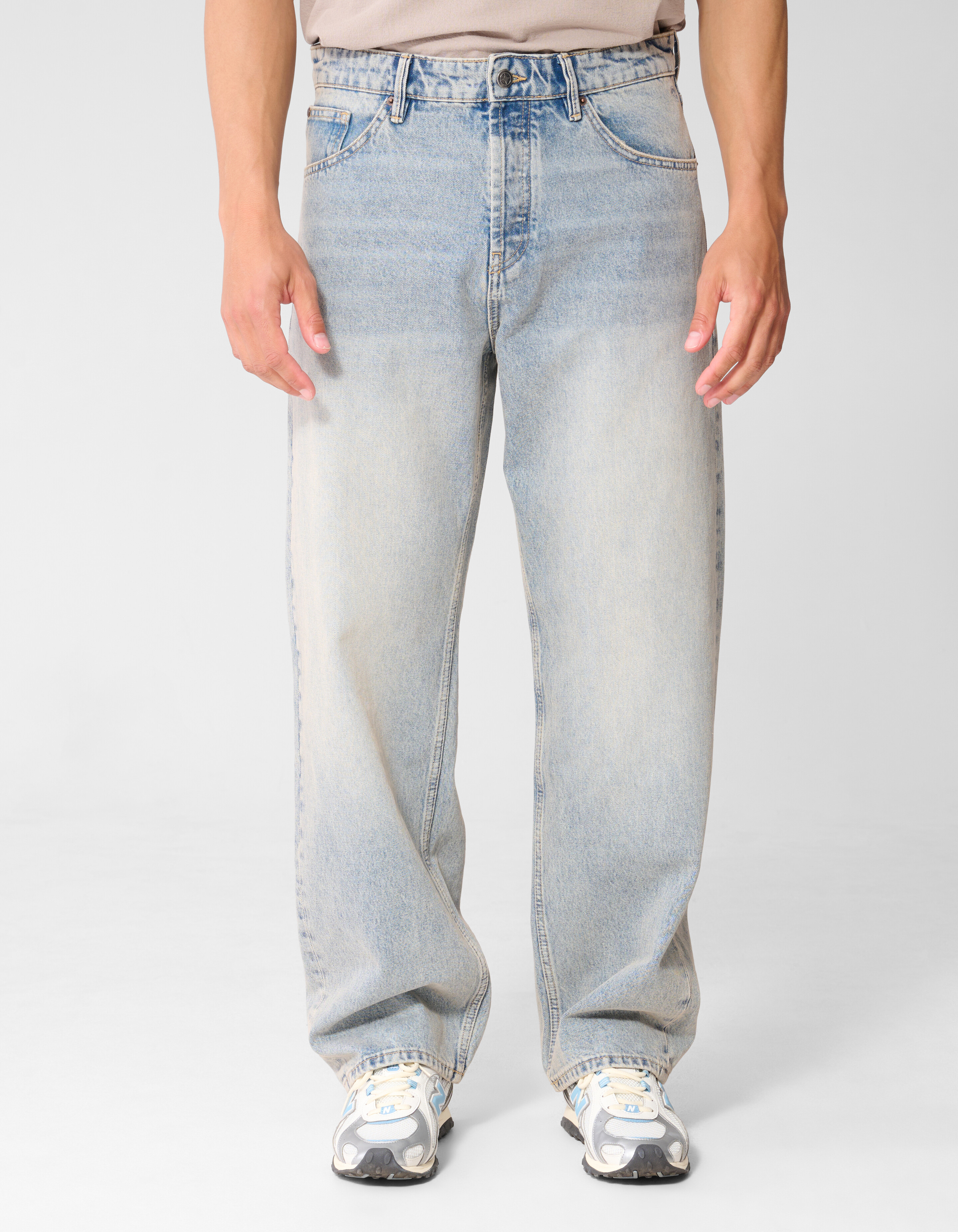 Baggy Fit Jeans Washed Blauw/Grijs L32 SHOEBY MEN