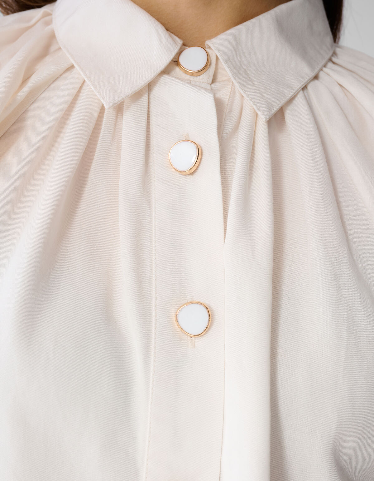 Soft Twill Blouse Gebroken Wit SHOEBY WOMEN