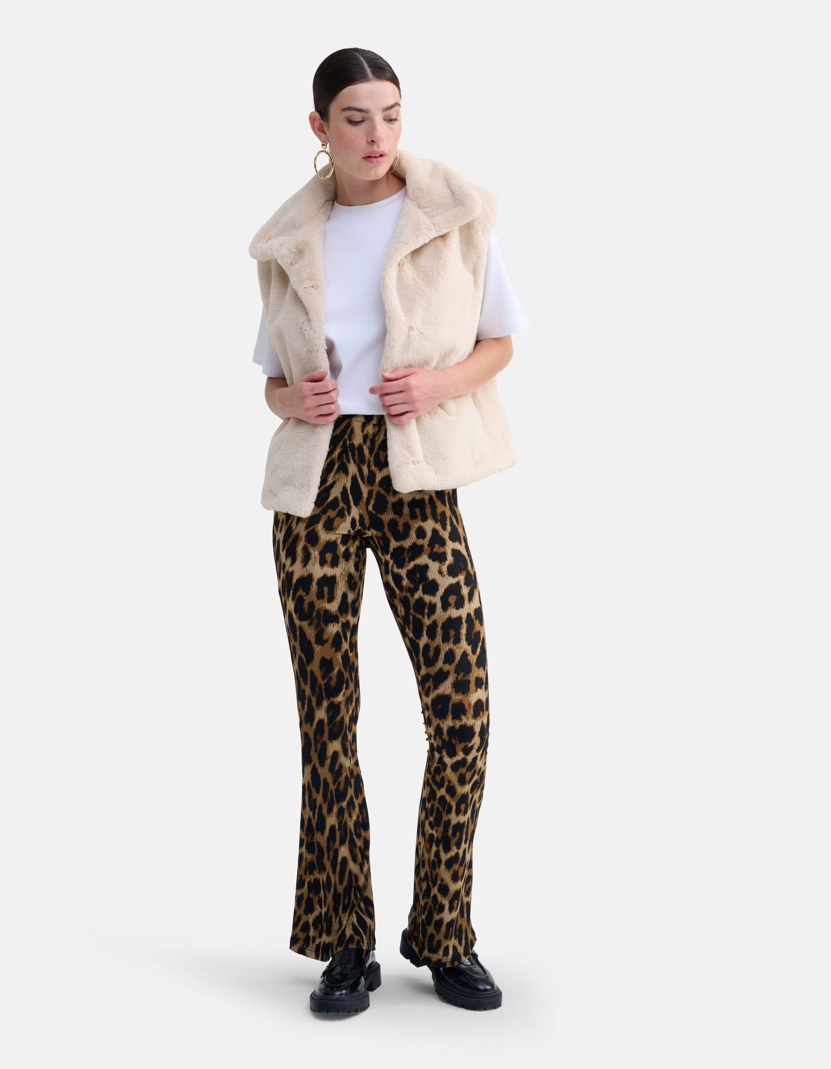 Faux Fur Gilet Beige SHOEBY WOMEN