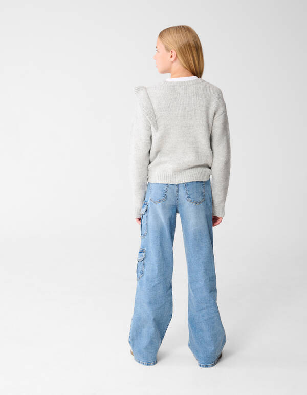 Ruffle Trui Lichtgrijs SHOEBY GIRLS