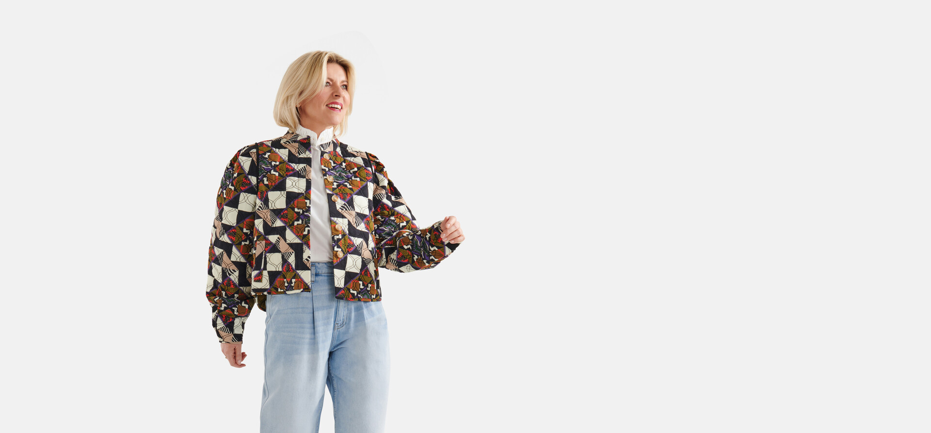 Quilted Embroidery Jack Gebroken Wit By Lonneke SHOEBY WOMEN