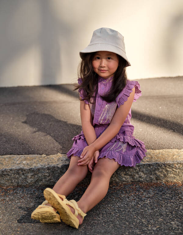 Tiger Ruffle Top Paars SHOEBY GIRLS