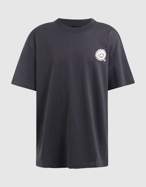 Smiley Sun Artwork T-shirt Donkergrijs SHOEBY BOYS