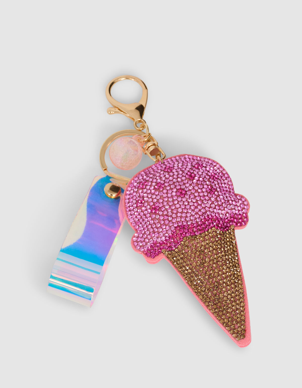 Strass Icecream Sleutelhanger Roze SHOEBY ACCESSOIRES