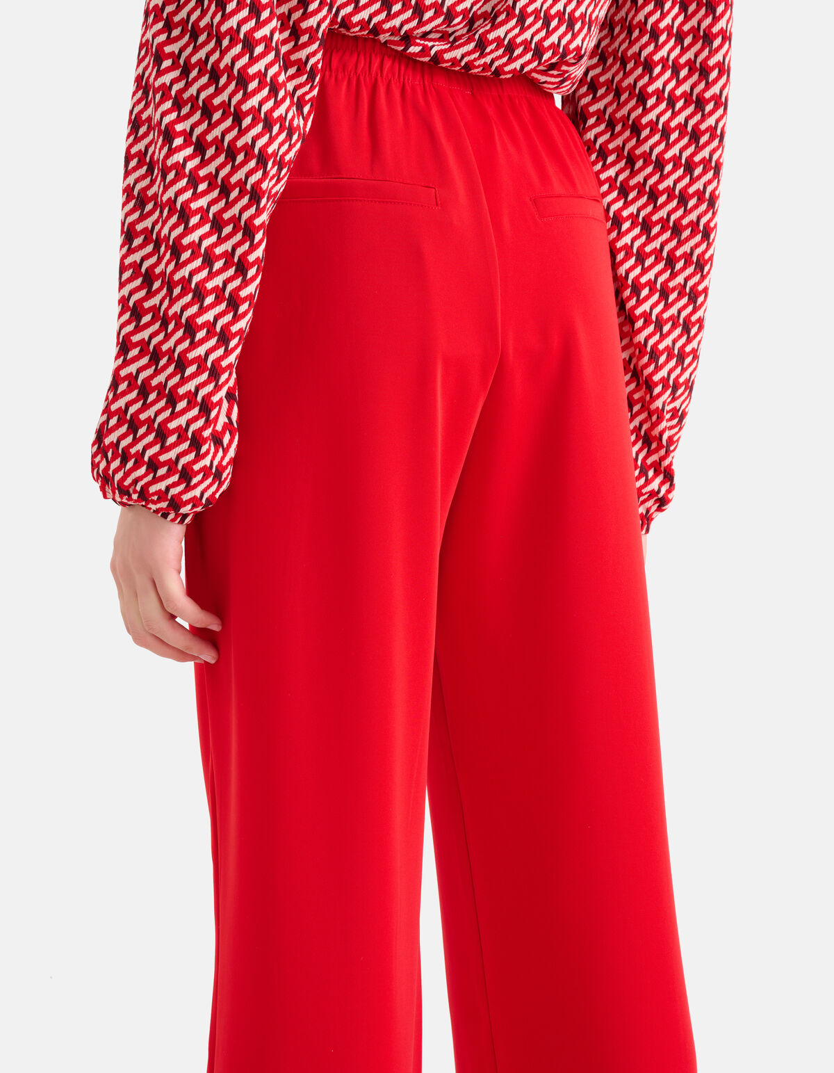Basis Wide Leg Broek Rood SHOEBY WOMEN
