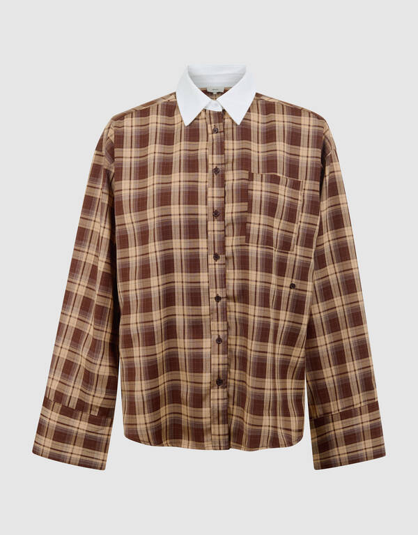 Oversized Ruiten Blouse Bruin SHOEBY WOMEN