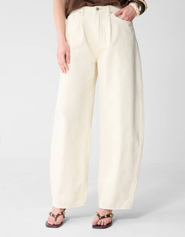 Polkadot Baggy Fit Jeans Gebroken Wit SHOEBY WOMEN