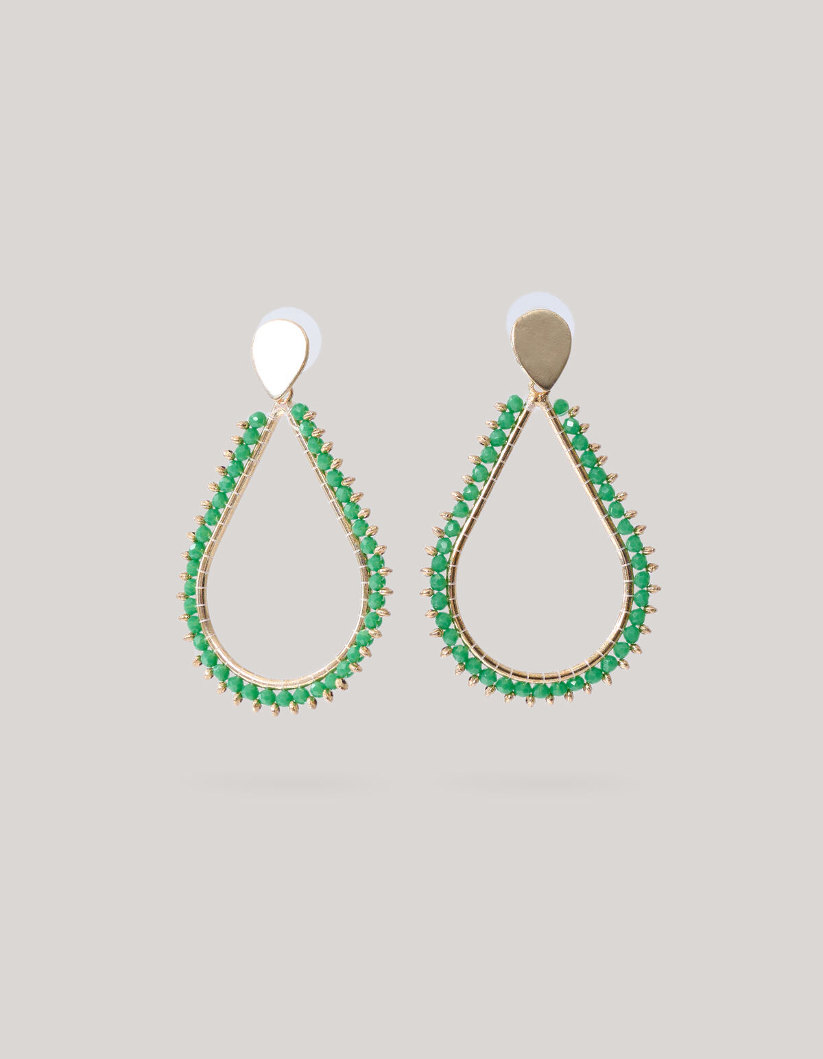 Beaded Drop Oorbellen Groen SHOEBY ACCESSOIRES