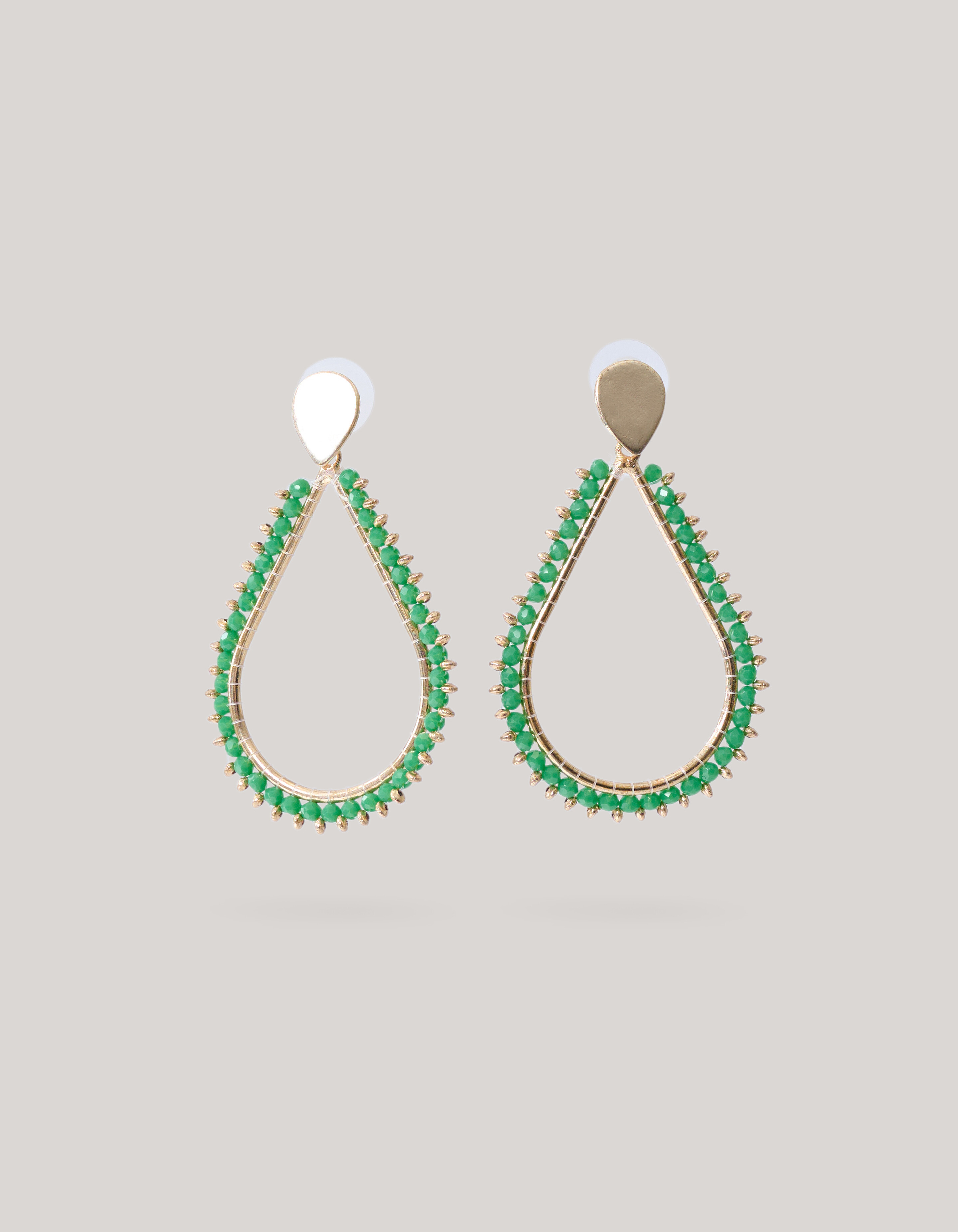 Beaded Drop Oorbellen Groen SHOEBY ACCESSOIRES
