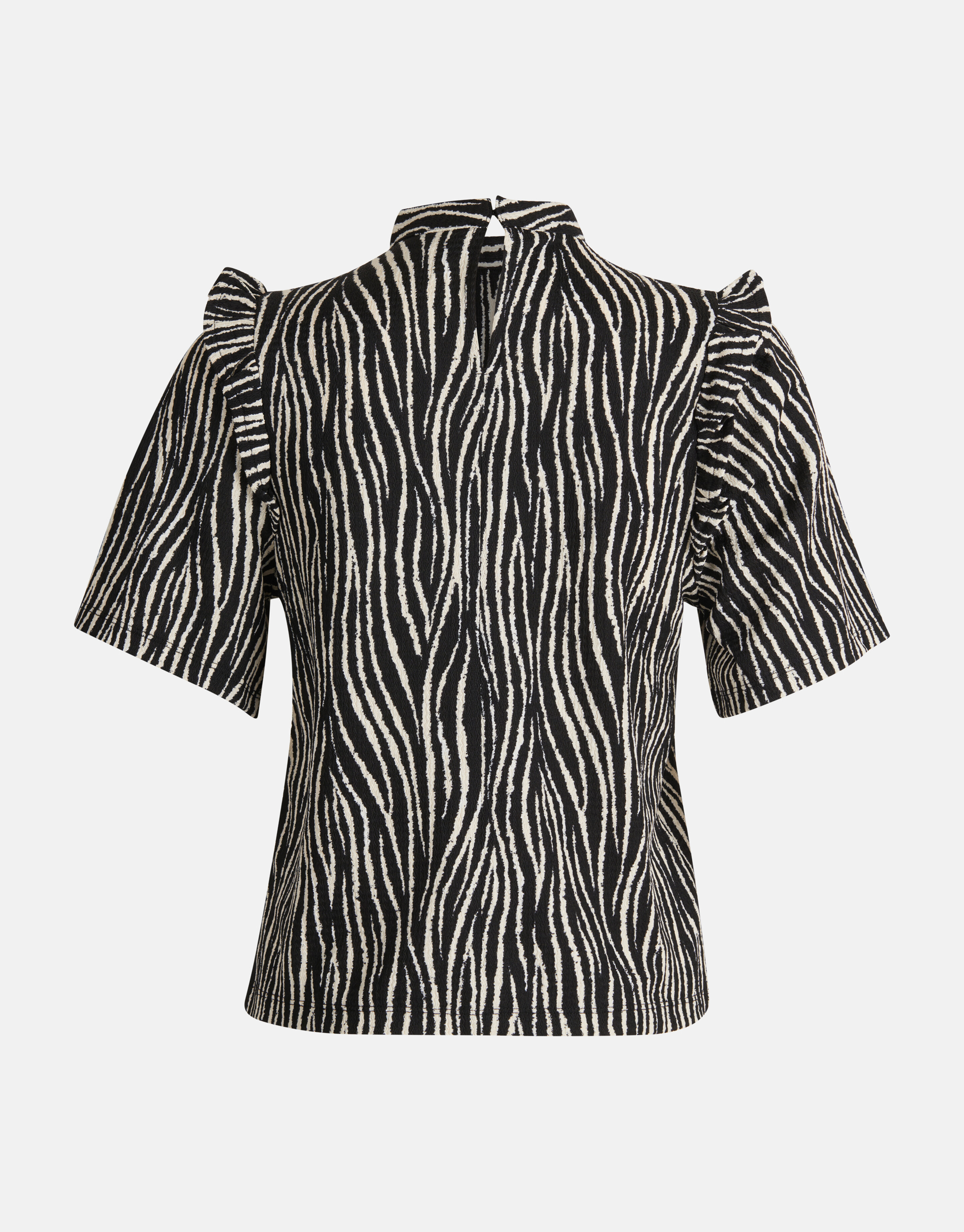 Zebra Crinkle Top Zwart SHOEBY WOMEN