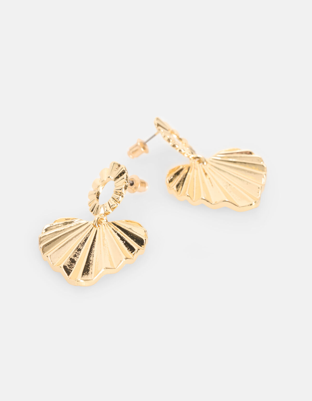 Gestreepte Hart Oorbellen Goud SHOEBY ACCESSOIRES