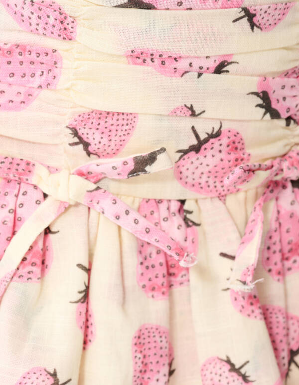 Strawberry Print Mini Rok Gebroken Wit SHOEBY GIRLS