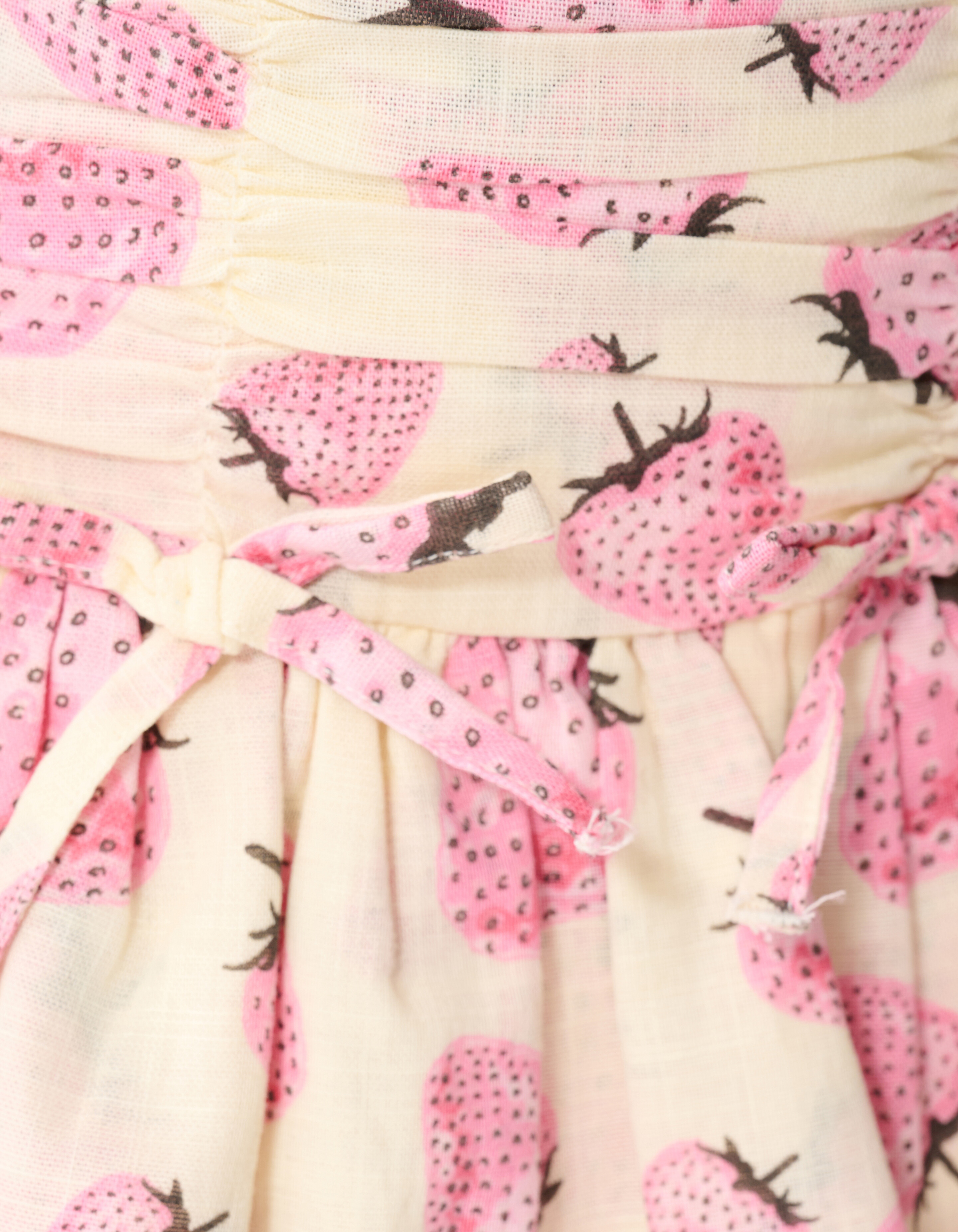 Strawberry Print Mini Rok Gebroken Wit SHOEBY GIRLS