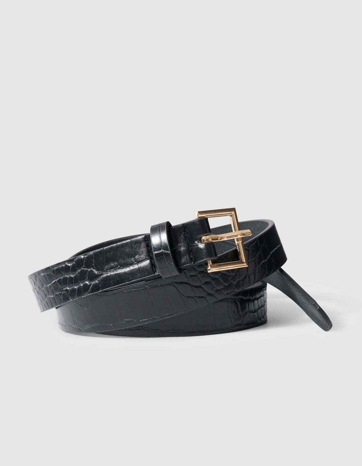 Croco Riem Zwart/Goud SHOEBY ACCESSOIRES