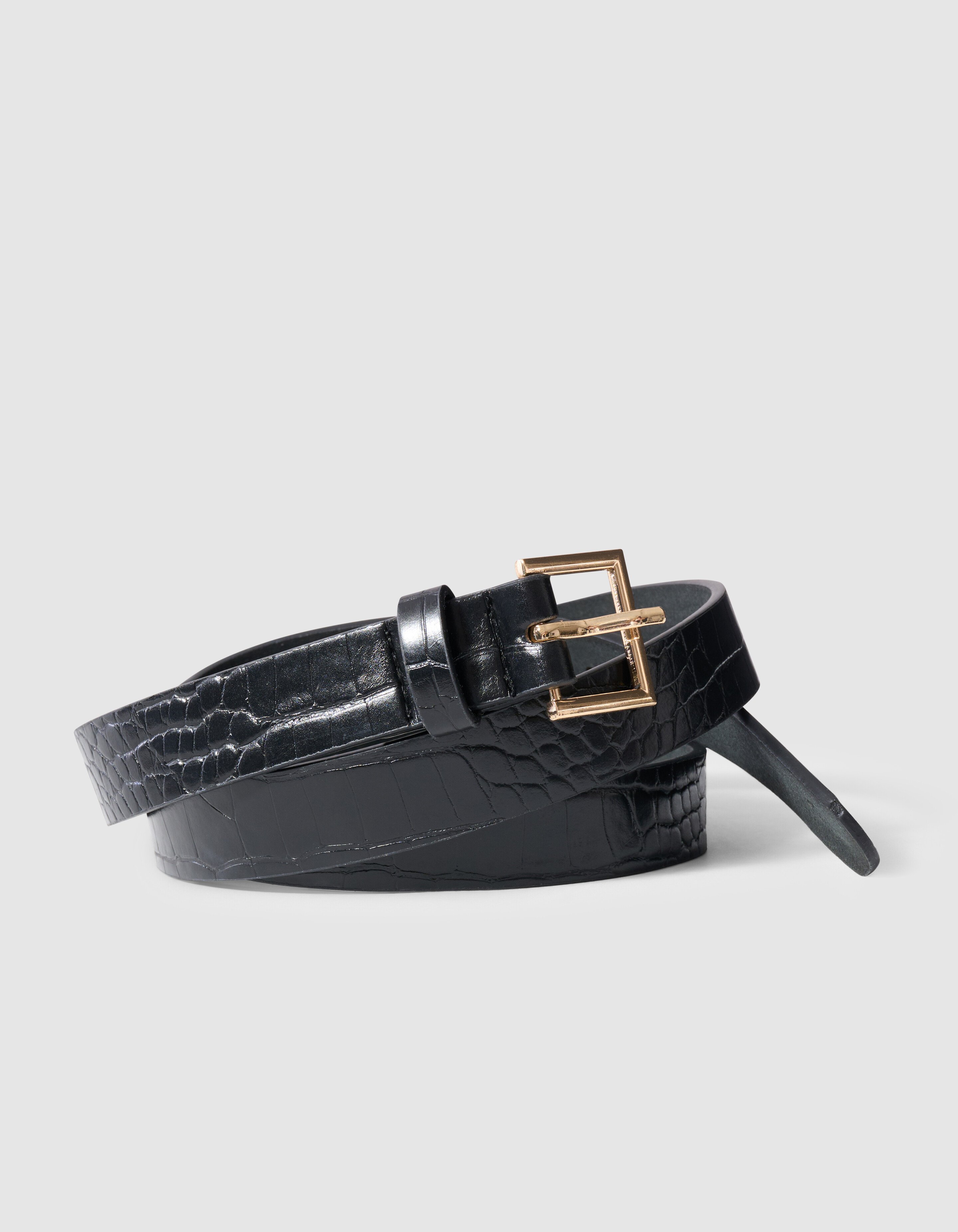 Croco Riem Zwart/Goud SHOEBY ACCESSOIRES