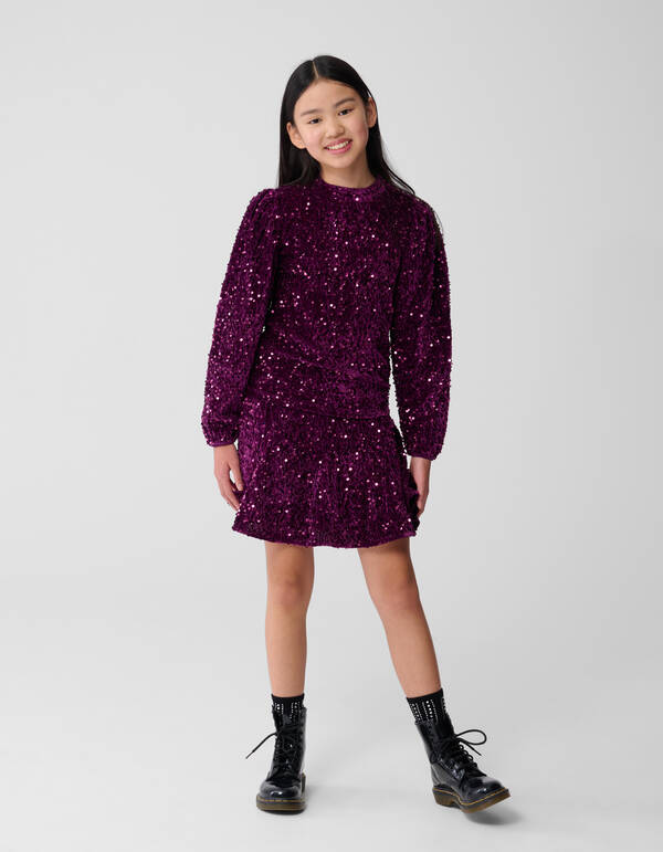 Sequin Mini Rok Donkerroze SHOEBY GIRLS