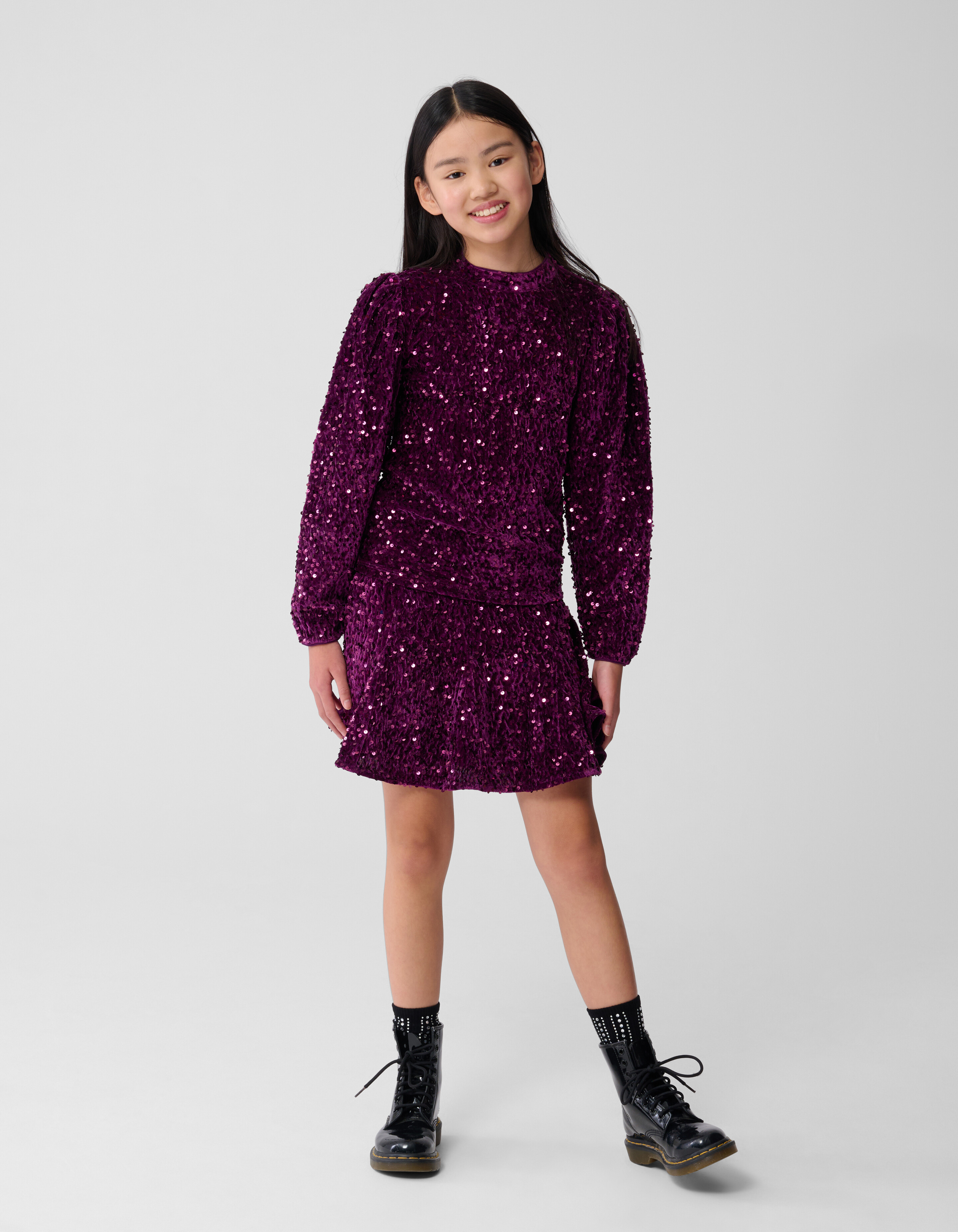 Sequin Mini Rok Donkerroze SHOEBY GIRLS