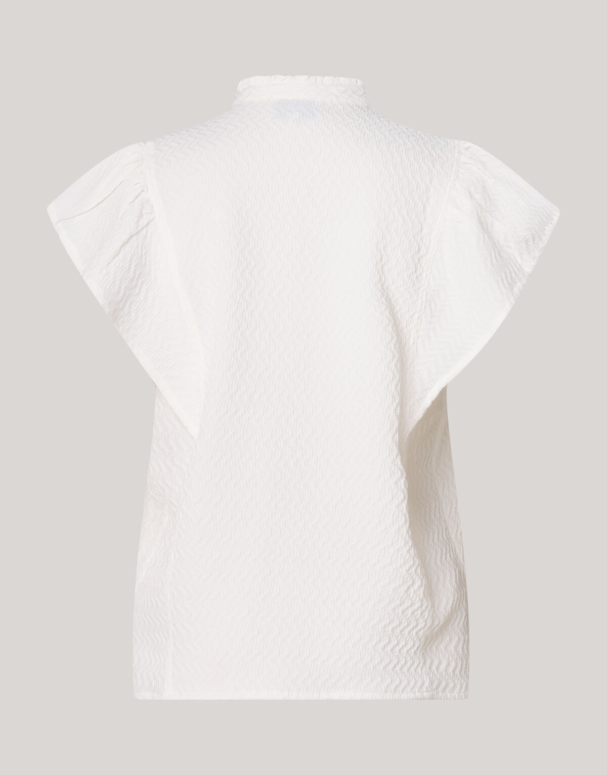 Structuur Ruffle Top Wit SHOEBY WOMEN