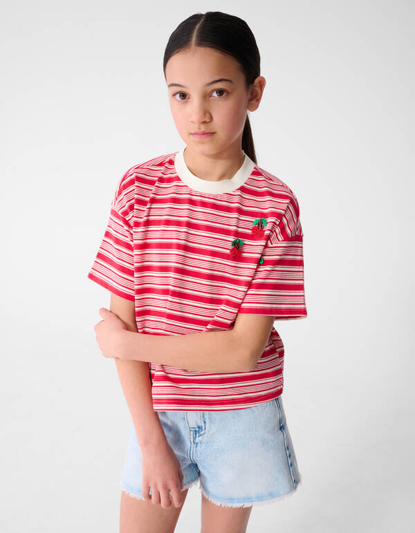 Cropped Cherry T-shirt Rood SHOEBY GIRLS