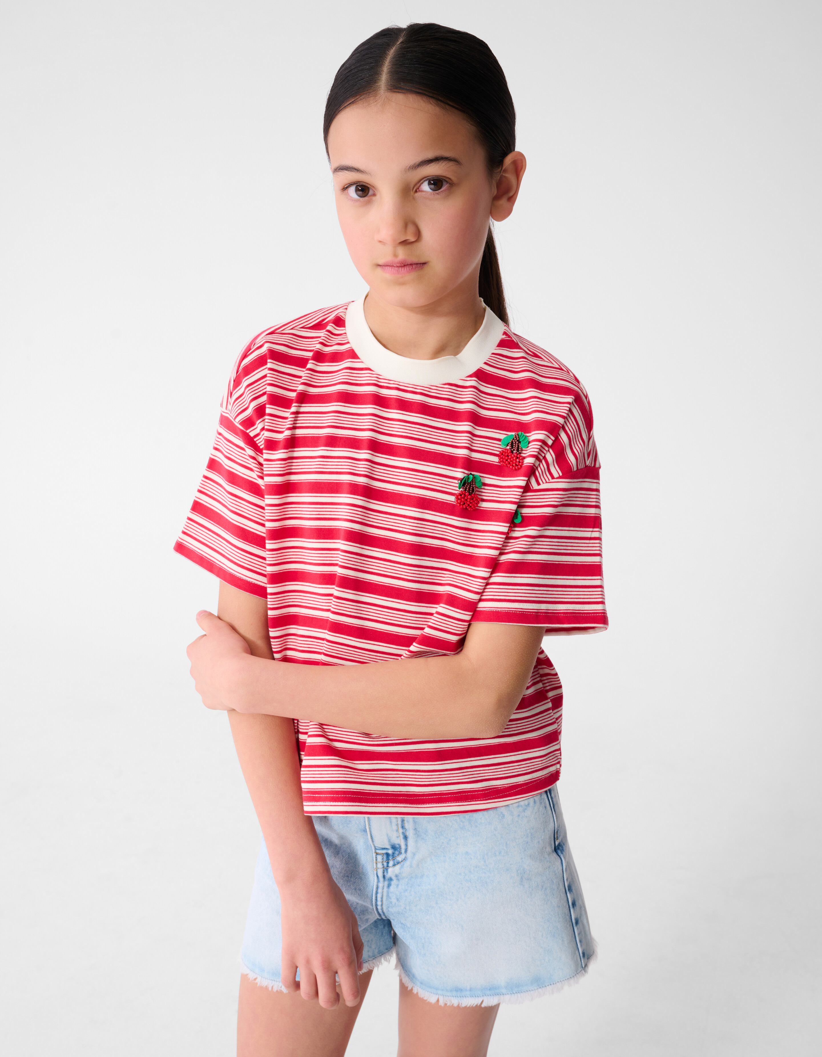 Cropped Cherry T-shirt Rood SHOEBY GIRLS