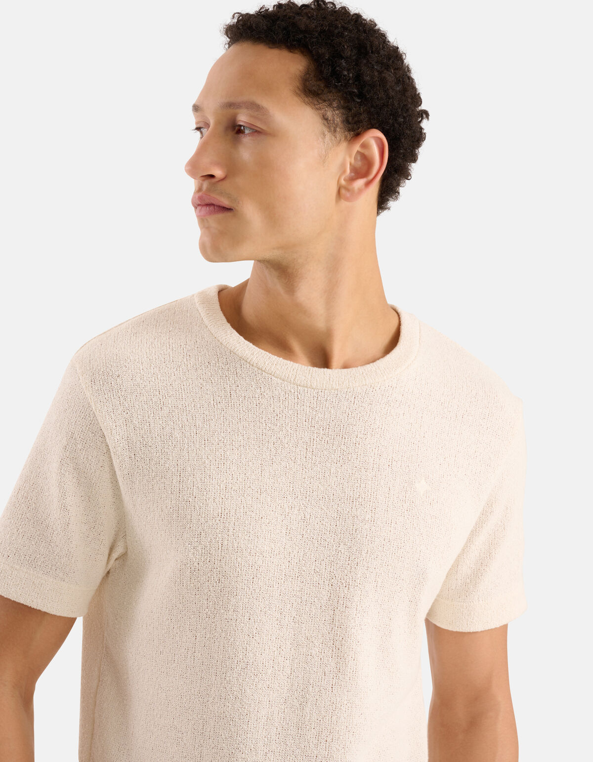 Boucle T-shirt Gebroken Wit SHOEBY MEN