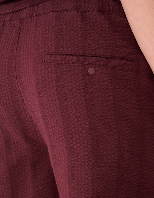 Seersucker Stripe Short Donkerrood SHOEBY MEN