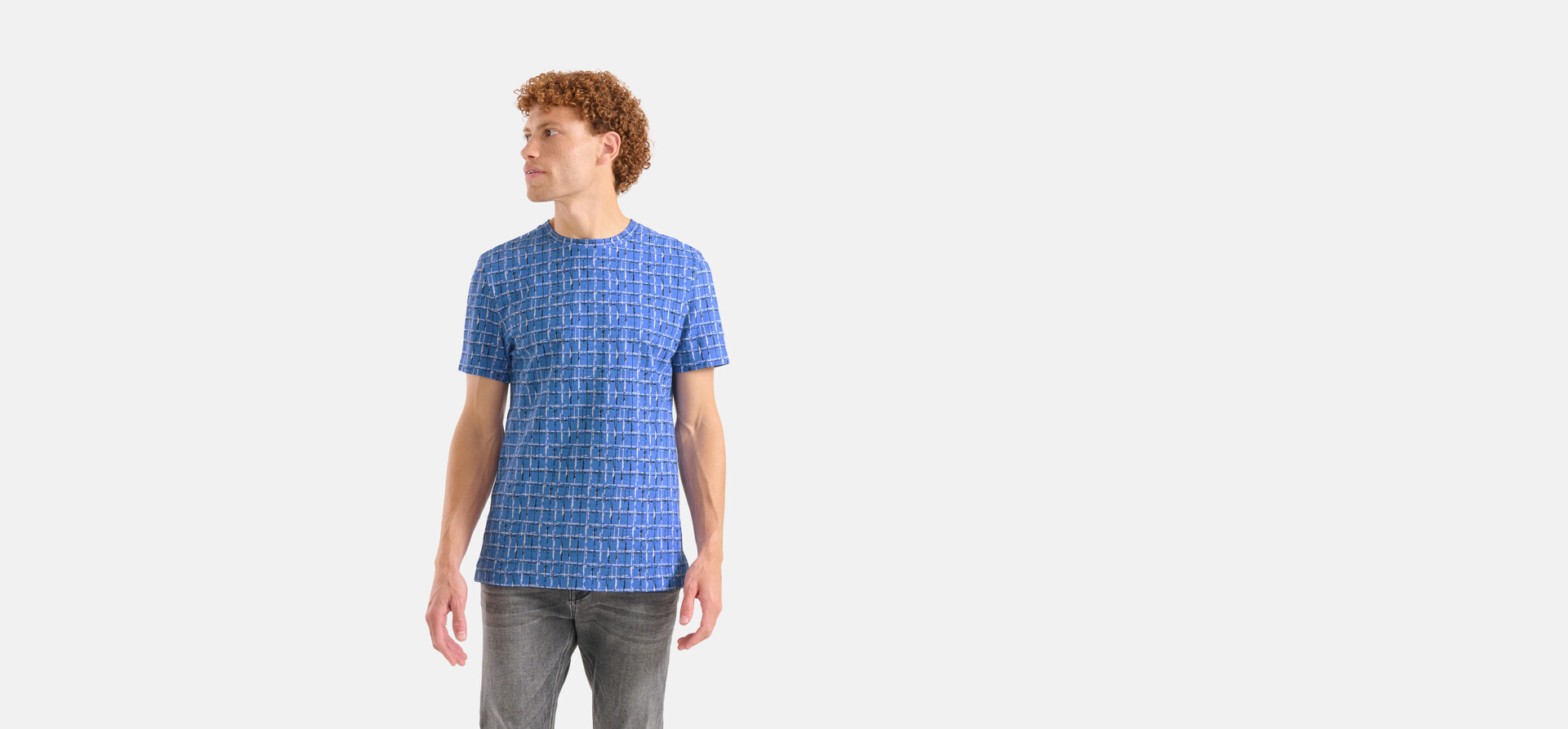 Printed T-shirt Blauw SHOEBY MEN