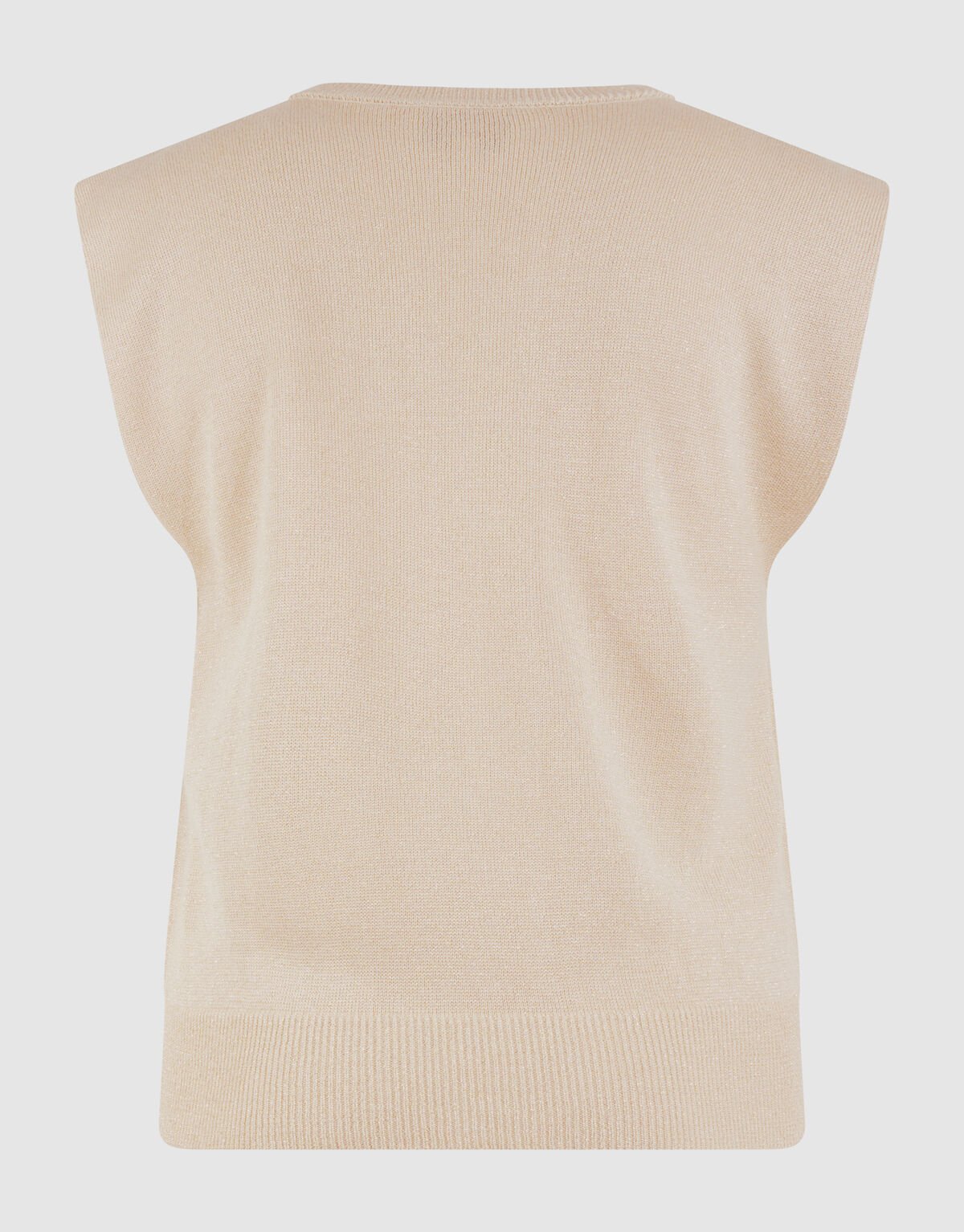 Glitter V-Neck Top Zand SHOEBY WOMEN