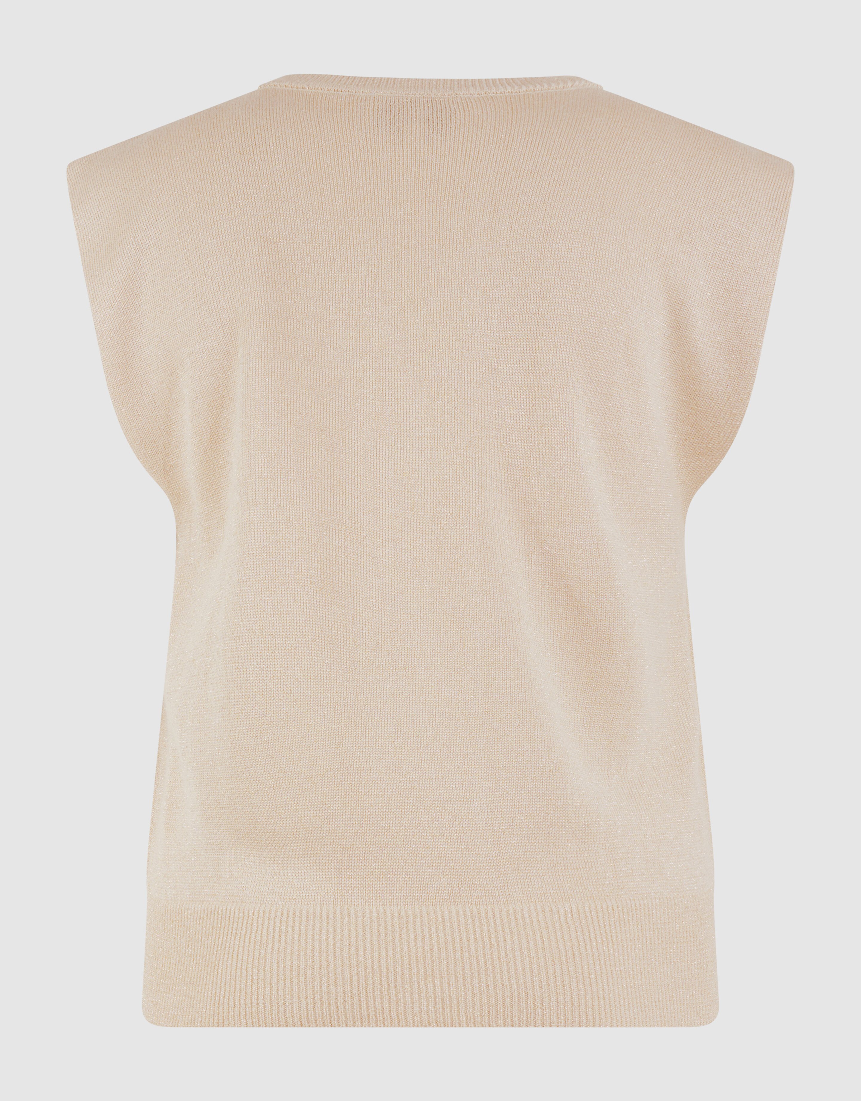 Glitter V-Neck Top Zand SHOEBY WOMEN