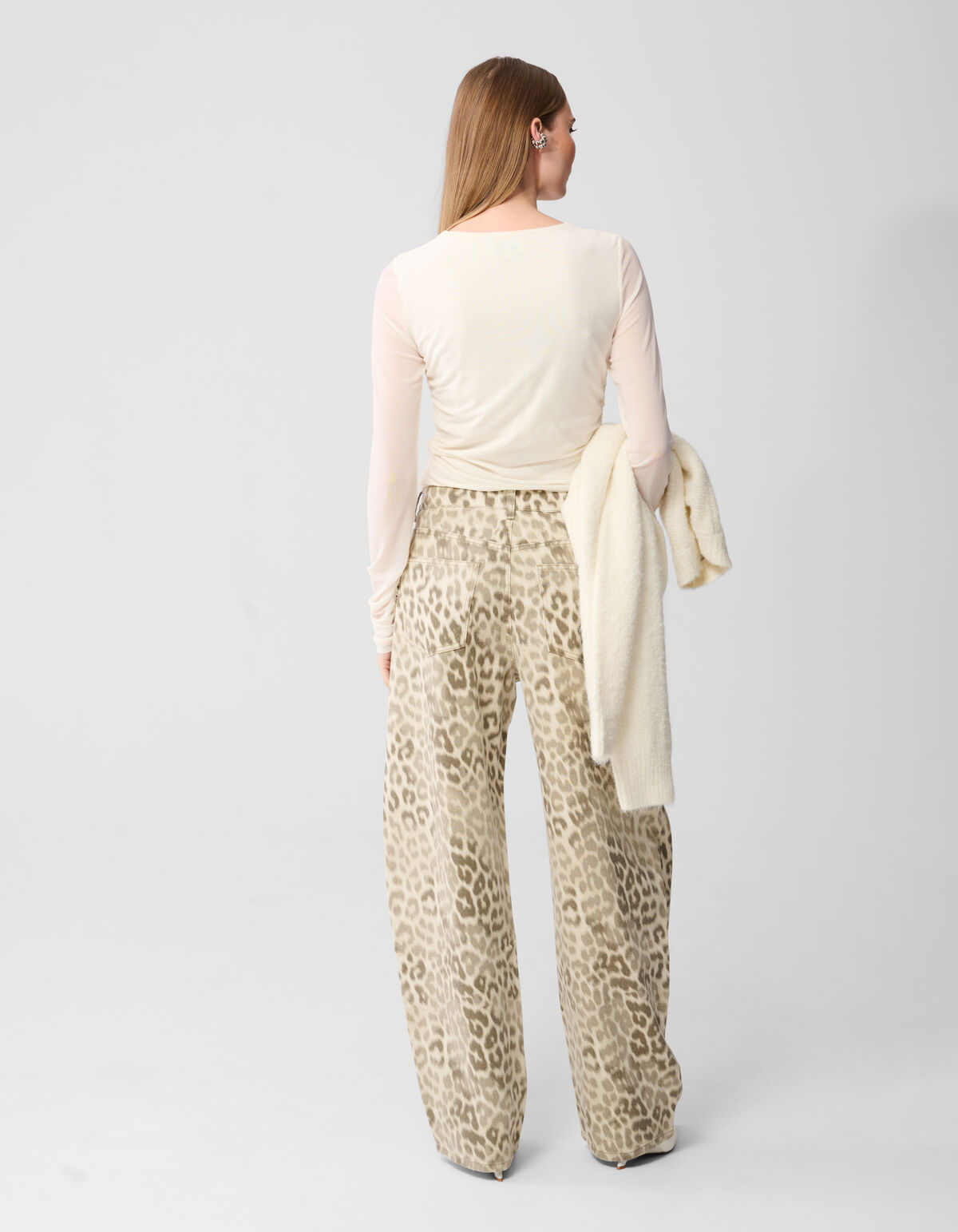 Sheering Mesh Top Gebroken Wit SHOEBY WOMEN