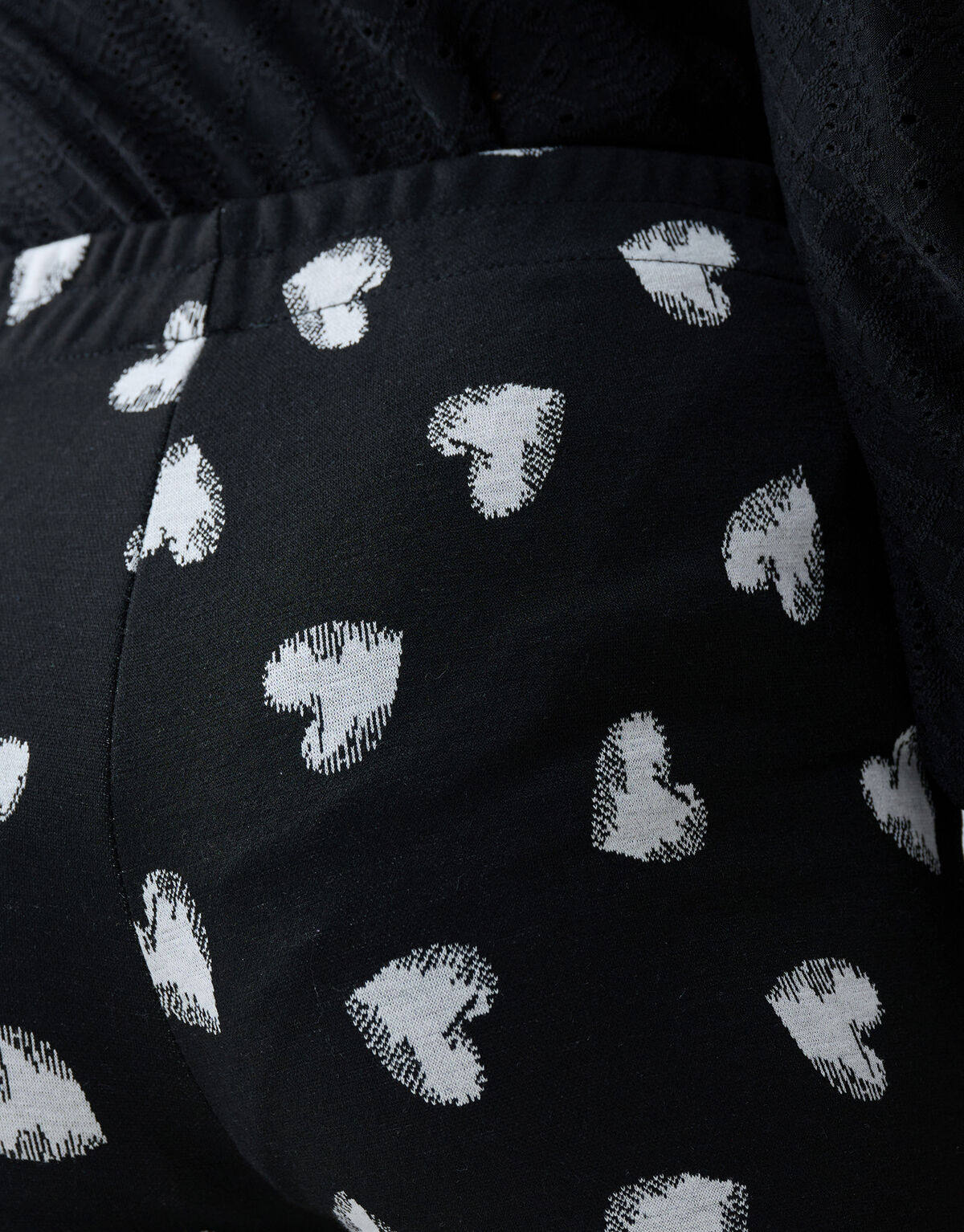 Heart Printed Flared Legging Zwart SHOEBY GIRLS