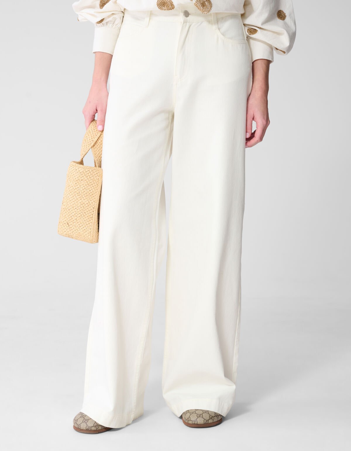 Wide Leg Fit Jeans Wit By Mieke SHOEBY WOMEN