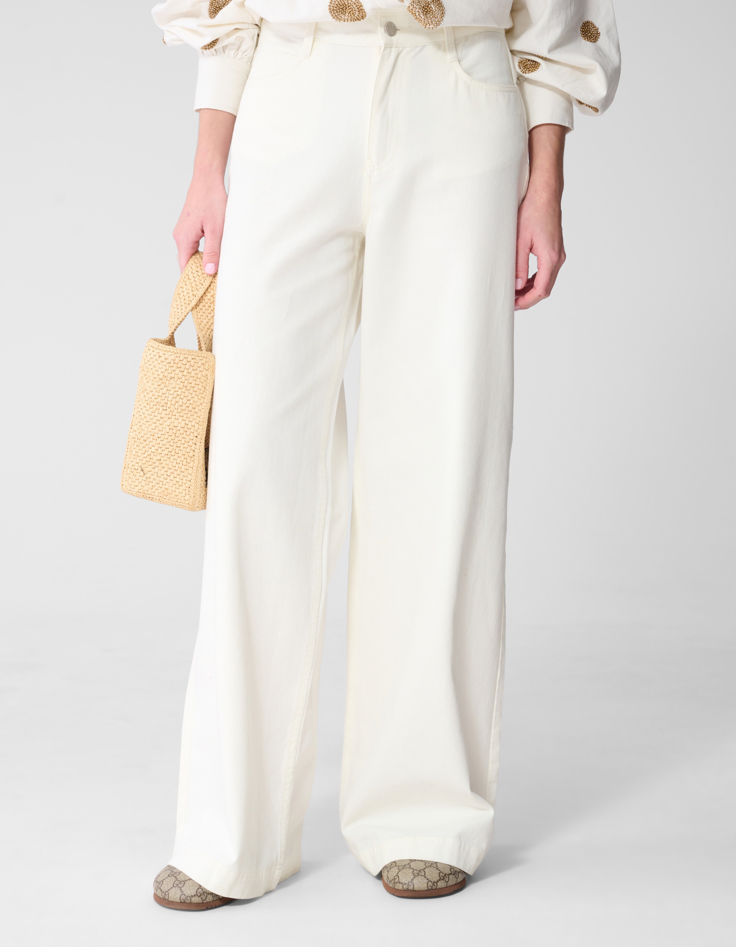 Wide Leg Fit Jeans Wit By Mieke SHOEBY WOMEN