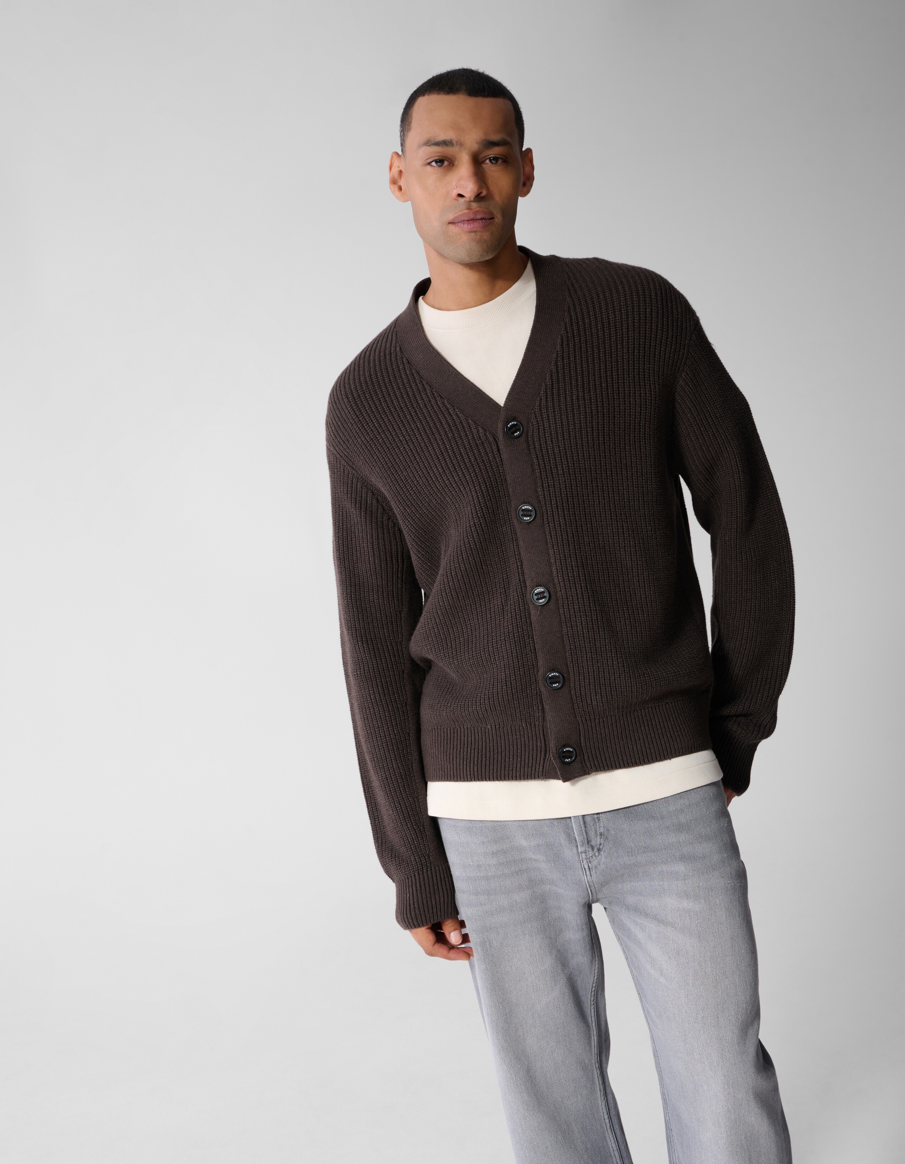 Heavy Gebreid Vest Donkerbruin SHOEBY MEN