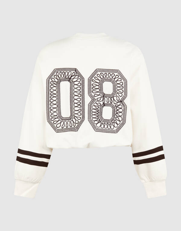 Varsity Cord Sweater Gebroken Wit SHOEBY WOMEN