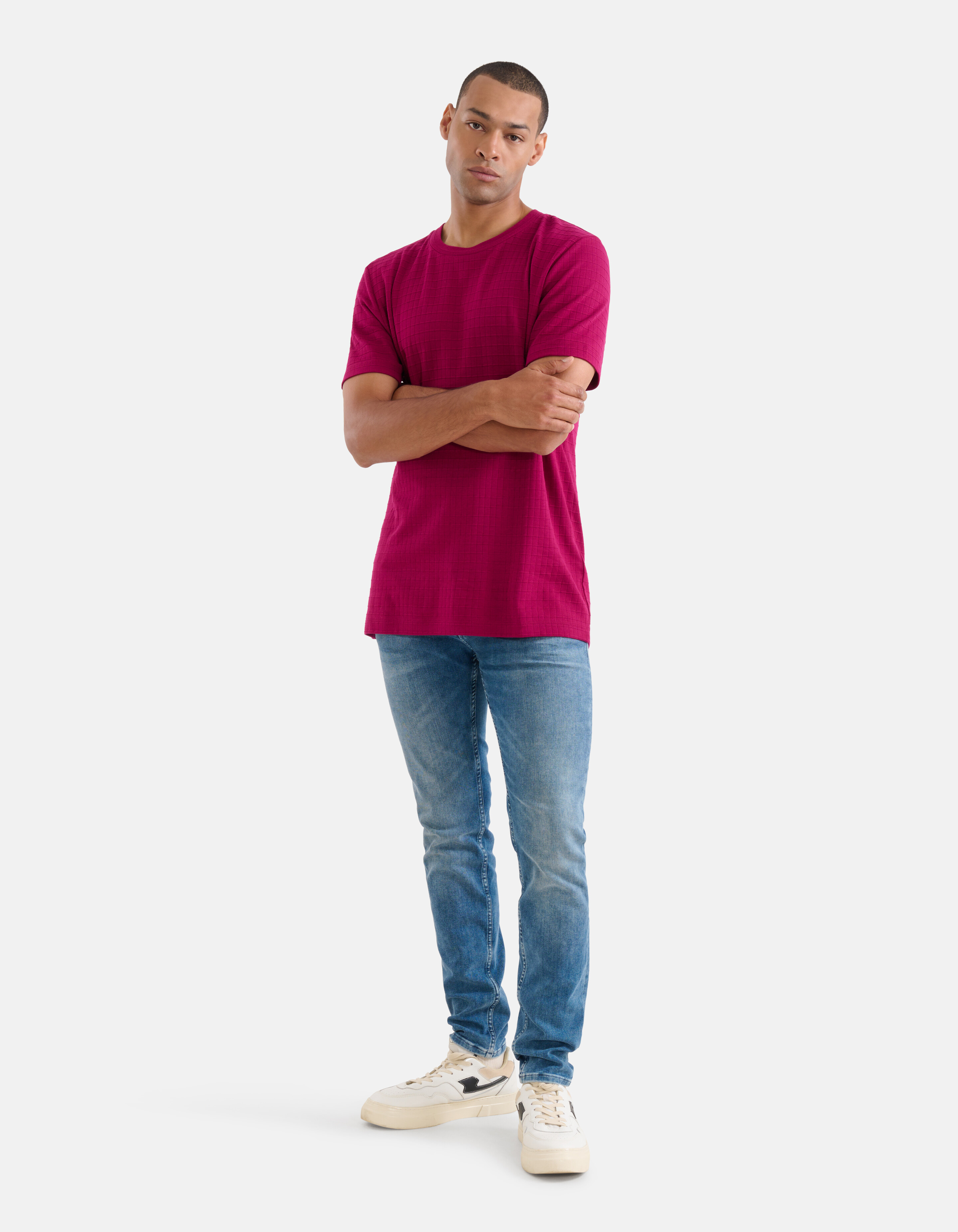 Structuur T-shirt Fuchsia SHOEBY MEN