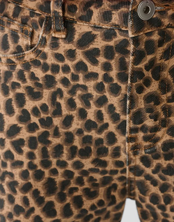 Leopard Straight Fit Broek Bruin SHOEBY GIRLS