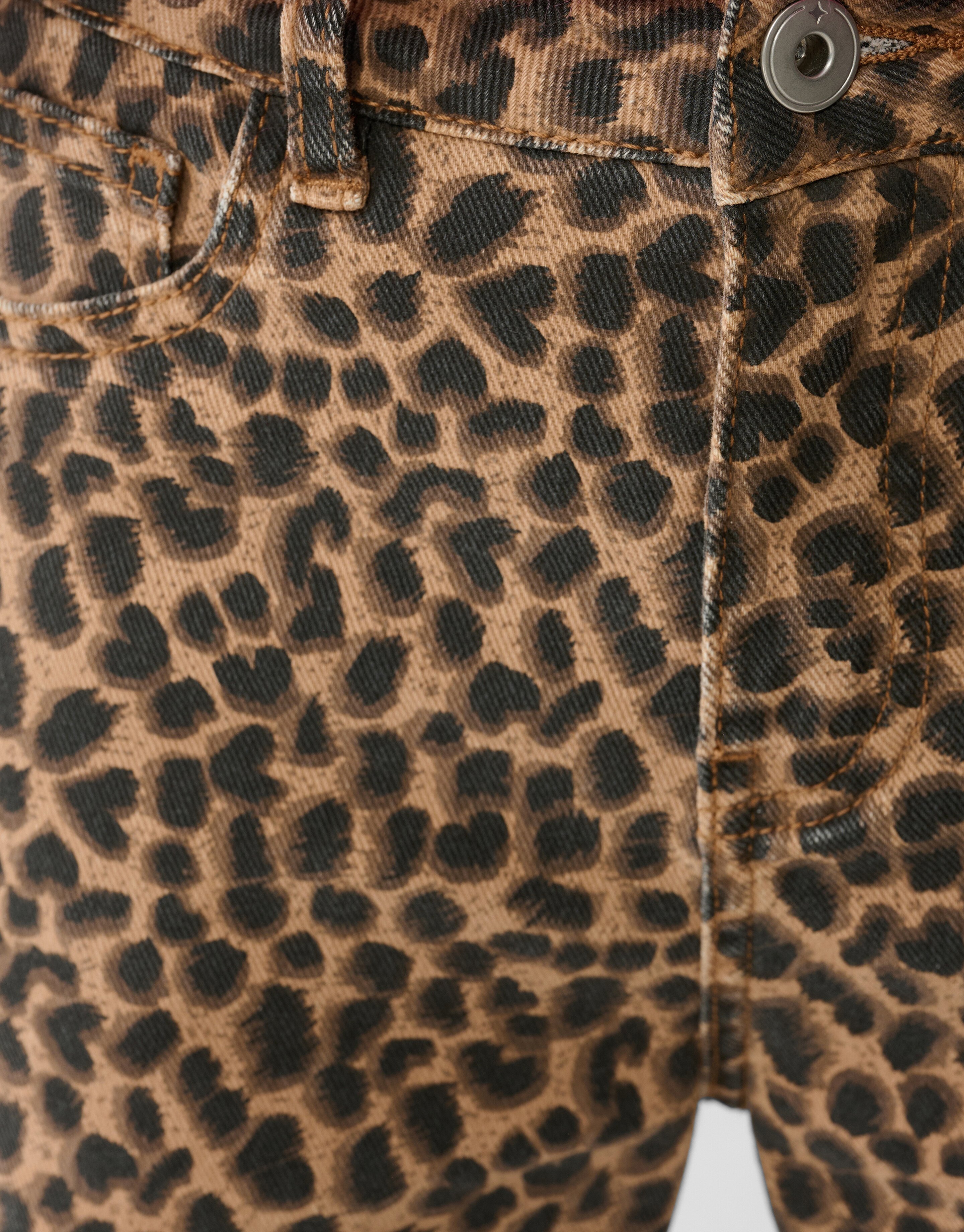 Leopard Straight Fit Broek Bruin SHOEBY GIRLS